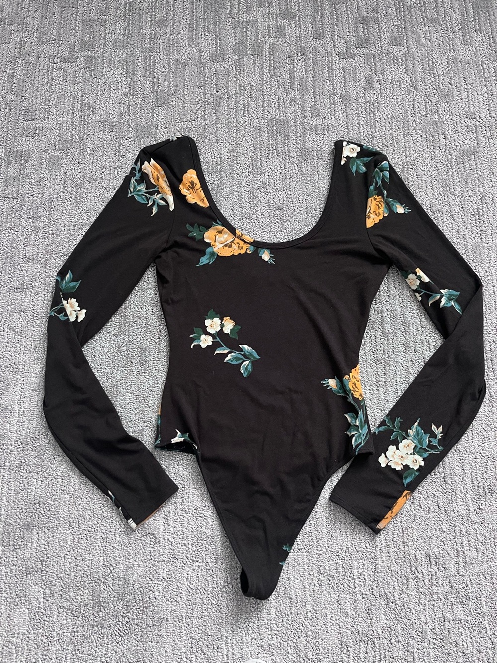 Wilfred Free Black Floral Long-Sleeve Bodysuit